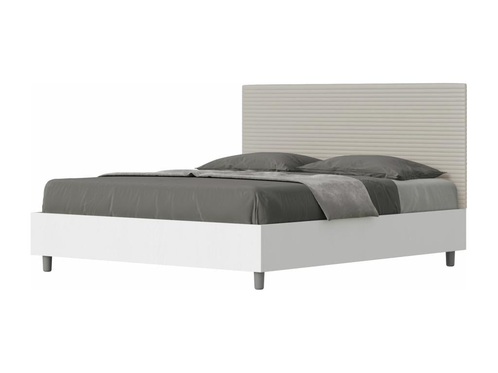 Letto in similpelle beige, 160 x 190 cm