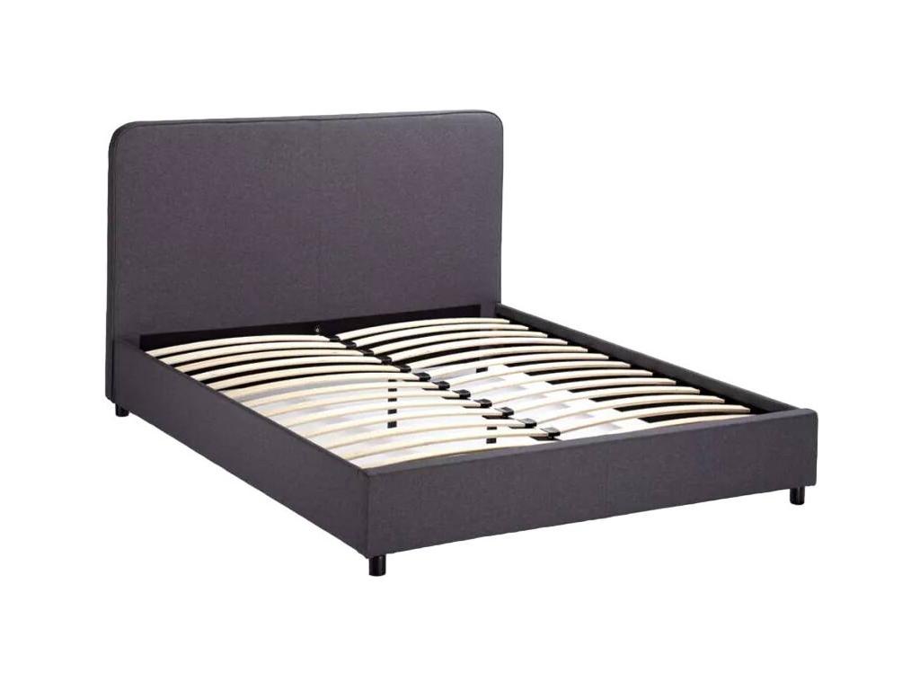 Letto in tessuto grigio, 120 x 190 cm