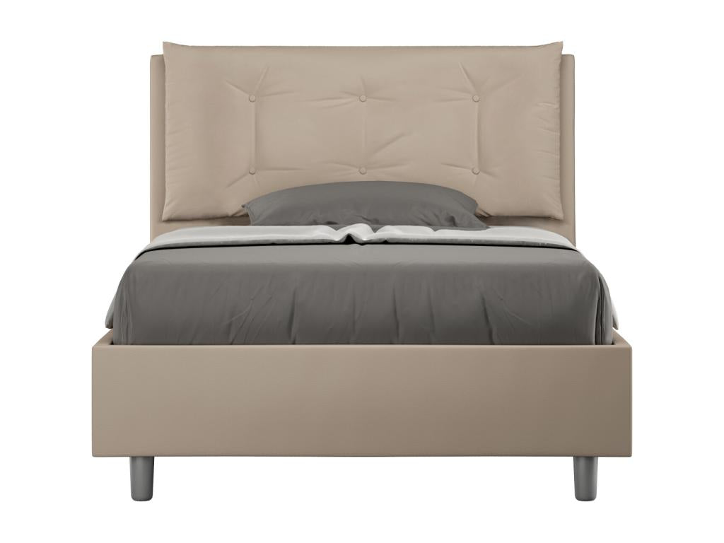 Letto in similpelle beige, 120 x 190 cm