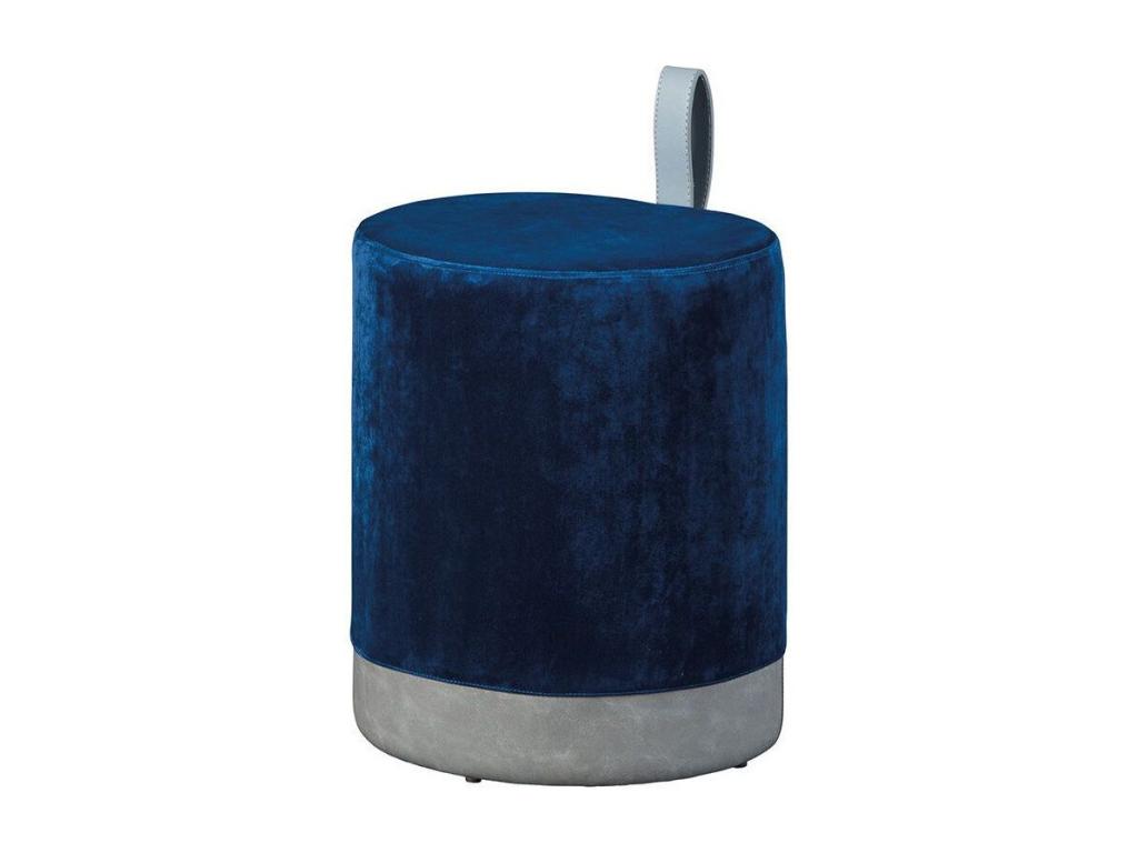 Pouf in velluto blu