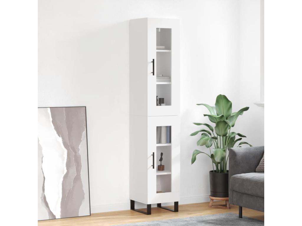 Credenza in legno ingegnerizzato bianco, 34,5 x 34 x 180 cm