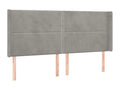 Letto in velluto grigio, 203 x 16 x 118 cm
