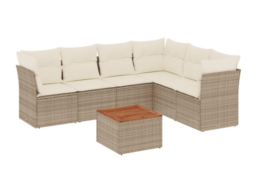Set di mobili da esterno in vimini intrecciato in resina beige - dlz1766572331260