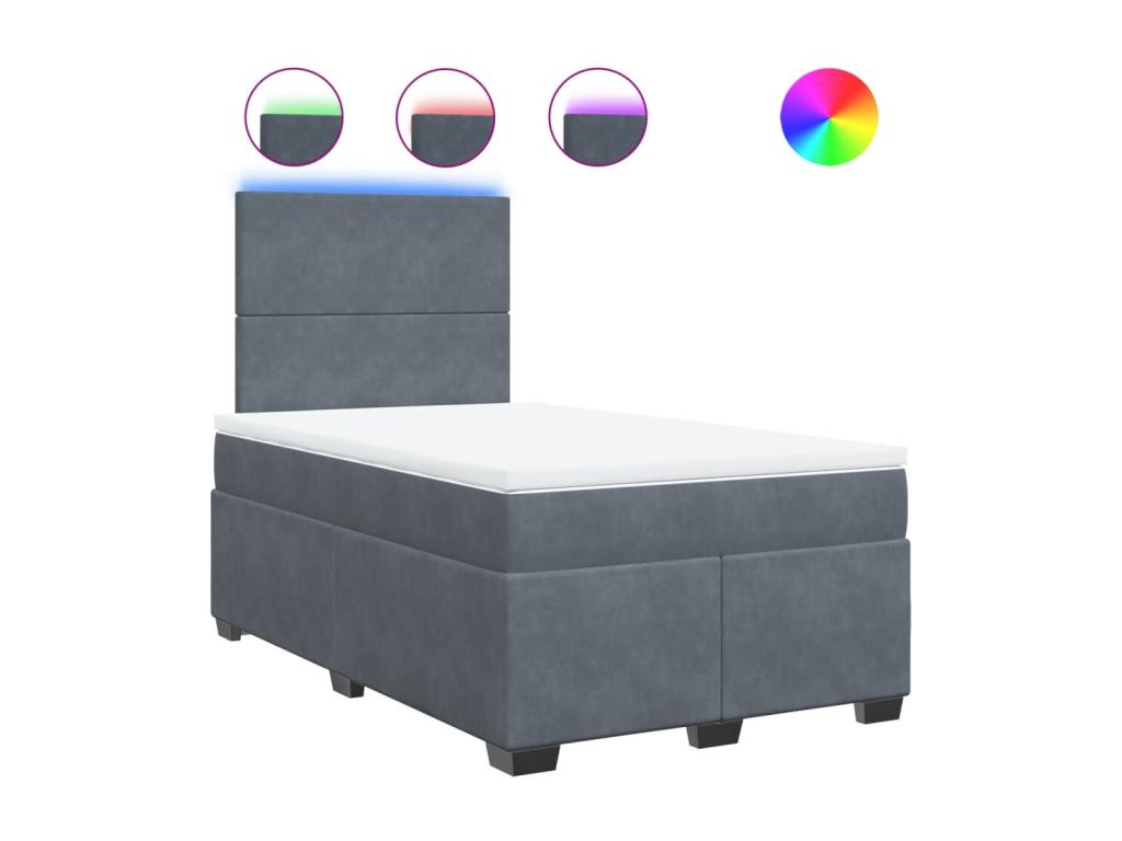 Materasso in velluto grigio, 120 x 190 cm