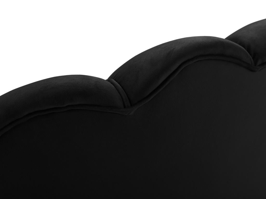 Poltrona in velluto nero, 98 x 78 x 76 cm