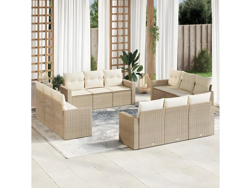Set di mobili da esterno in vimini intrecciato in resina beige - dlz1766572676568