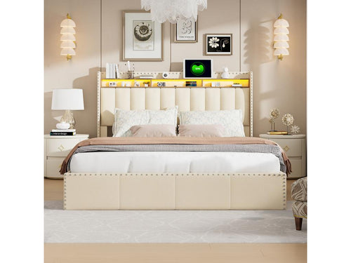 Letto beige, 140 x 200 cm