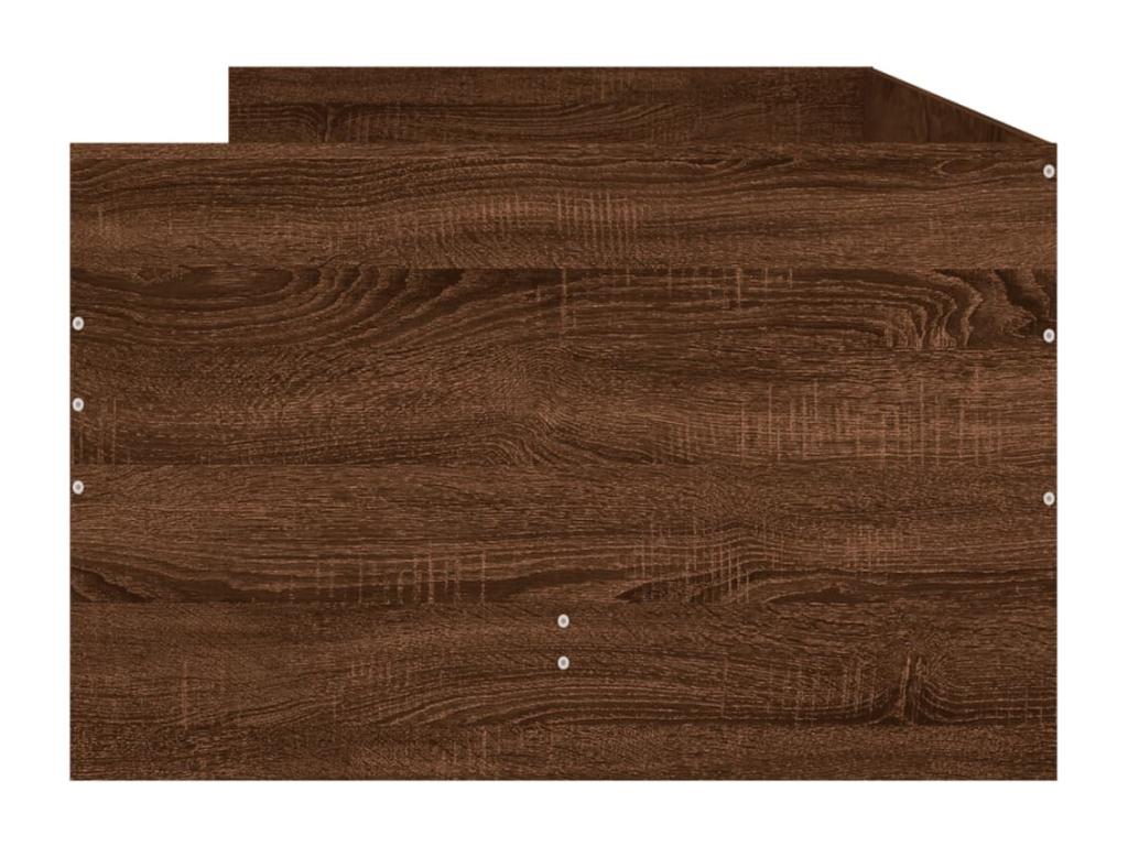 Struttura letto in legno di rovere marrone, 100 x 200 cm