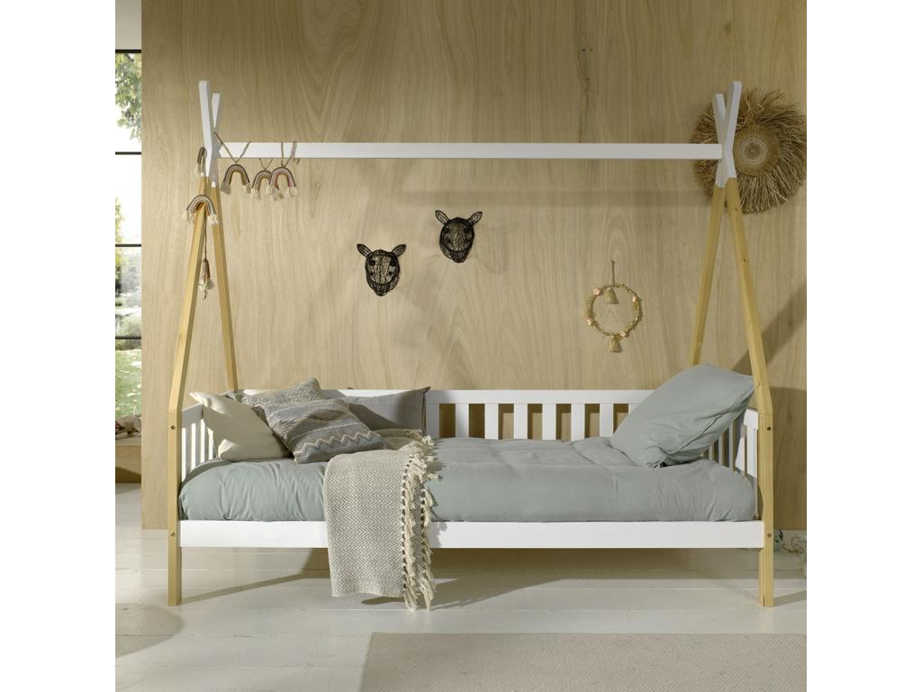 Letto in legno di pino bianco, 90 x 200 cm