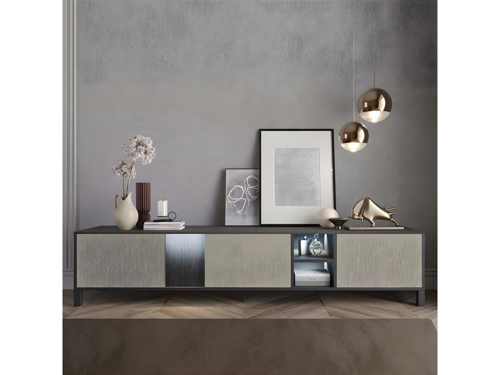 Mobile TV in legno di quercia marrone