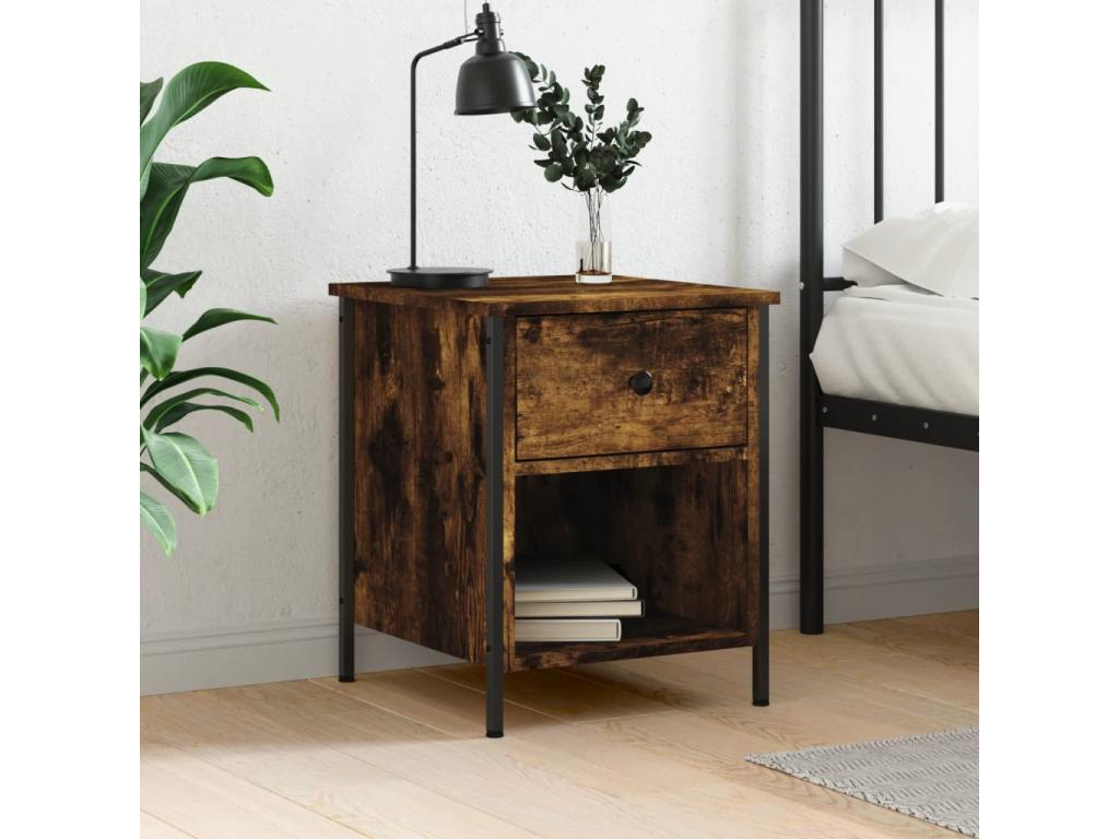 Tavolo in legno di quercia marrone, 40 x 42 x 50 cm