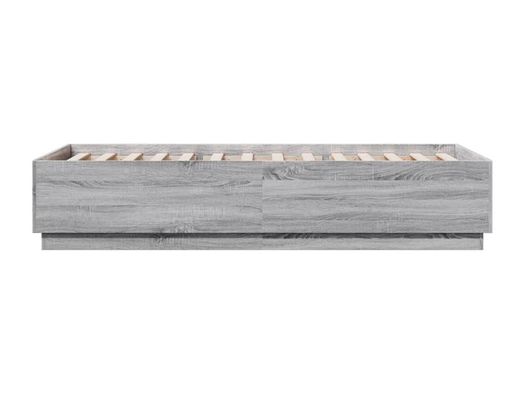Struttura letto in legno ingegnerizzato grigio, 90 x 200 cm - dlz1766572284044