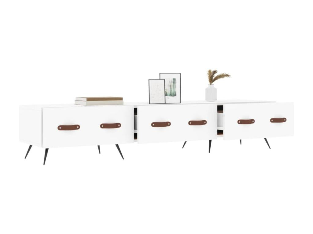 Mobile TV in legno ingegnerizzato bianco, 150 x 36 x 30 cm