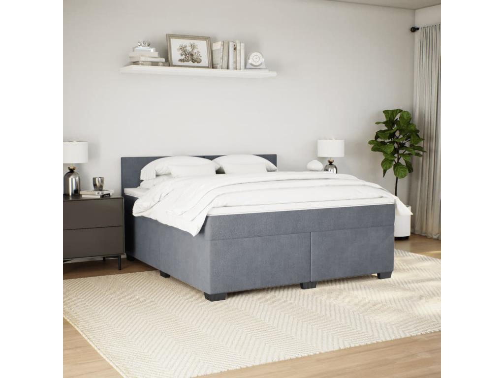 Materasso in velluto grigio, 180 x 200 cm