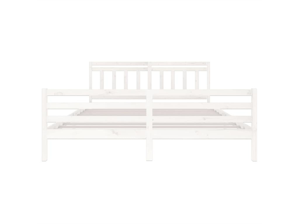 Letto in legno massello bianco, 200 x 200 cm