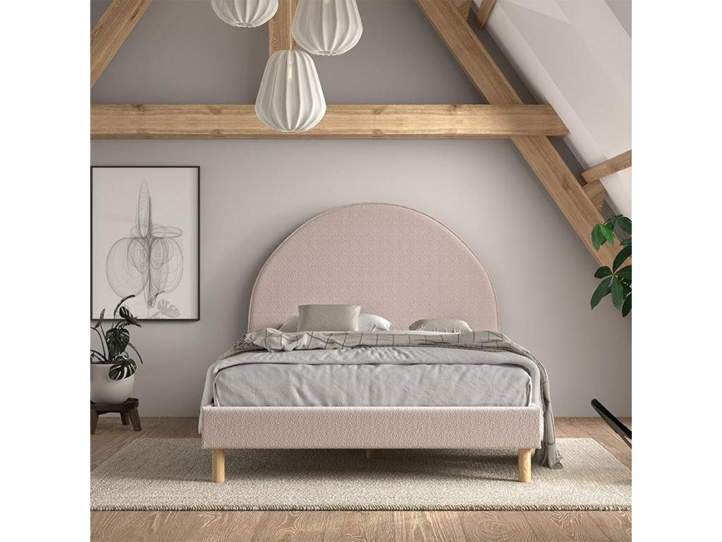 Letto in tessuto Boucle, 140 x 200 cm