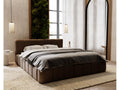 Letto in velluto marrone, 160 x 200 cm