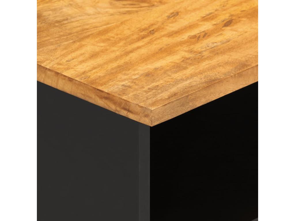 Mobile TV in legno massello marrone, 80 x 33,5 x 46 cm