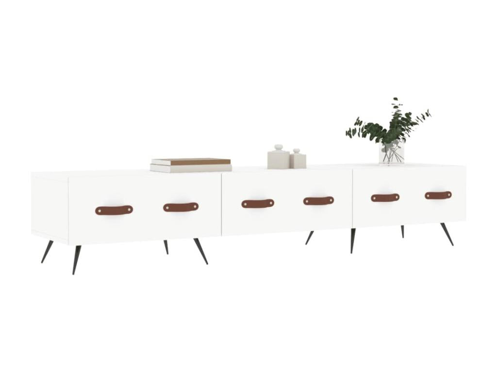 Mobile TV in legno ingegnerizzato bianco, 150 x 36 x 30 cm