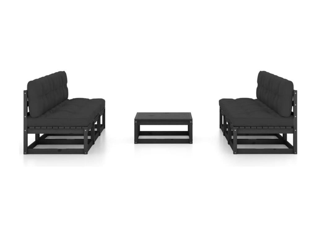 Set di mobili da esterno in legno di pino nero - dlz1766572235978