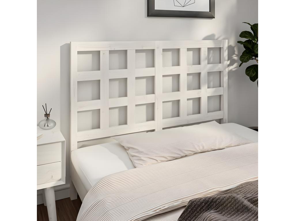 Letto in legno massello bianco, 140,5 x 4 x 100 cm