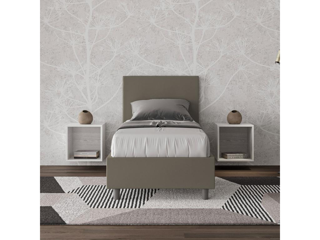 Letto in pelle marrone, 80 x 200 cm