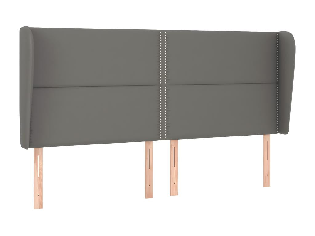 Letto in similpelle grigia, 183 x 23 x 118 cm